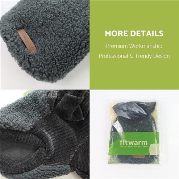 Velvet Thermal Dog Coat Puppy Winter Clothes Pet Jacket Cat Hoodie Outfits - Picture 6 of 7